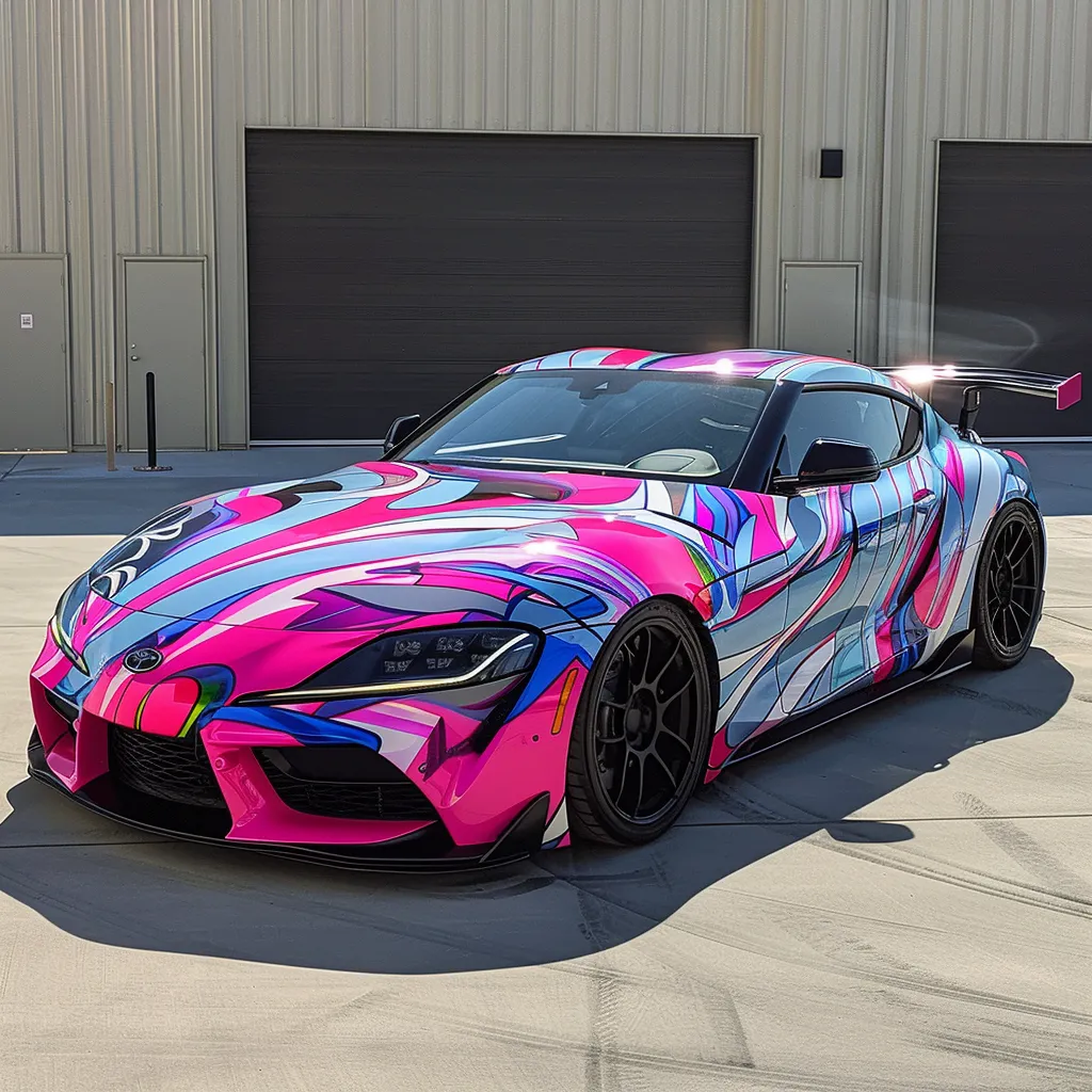 Car Wrap Toyota Supra Colourful Digital Printing 